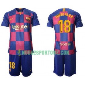 Koszulka FC Barcelona Jordi Alba 18 Dziecięcy Domowe Stroje Piłkarskie 2019/20 Krótki Rękaw